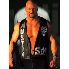 WWE Stone Cold Steve Austin 3:16 Skull Leather Vest